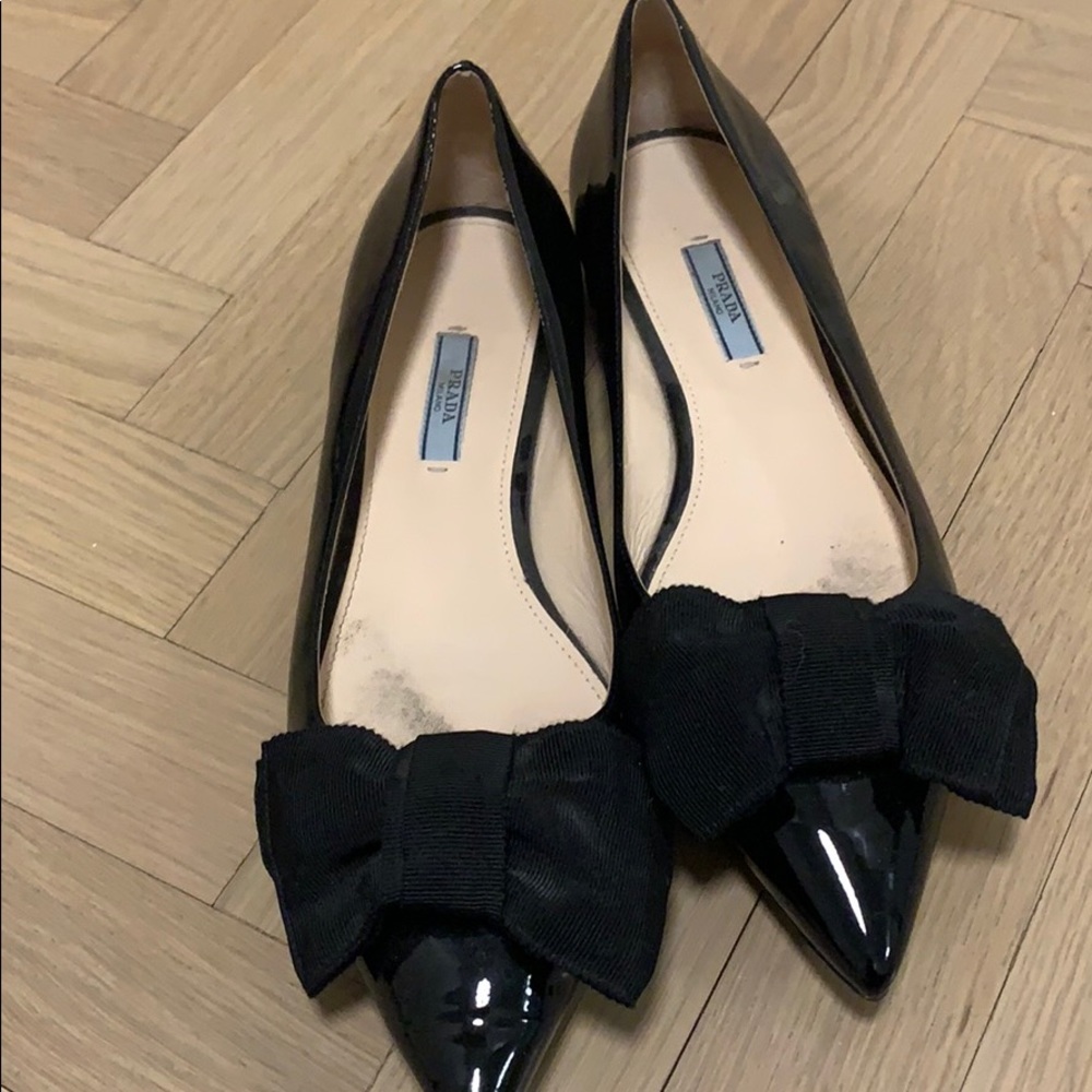 Prada black patent flats